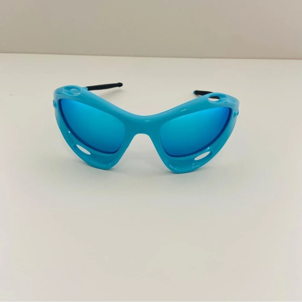 Steampunk chunky futuristic racing Running Fashion Sunglasses Glasses blue